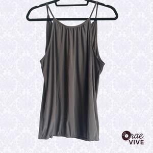 Express Women's Tie Back Stretch Blouse Shirt Top Deep Olive Medium